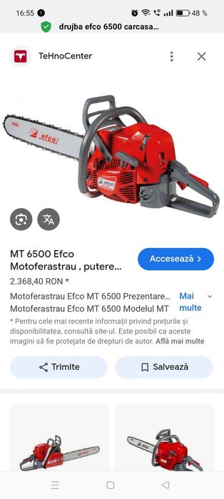 Vand drujba efco 6500 2010  o dau la schimb pe  motocultor sau tub de