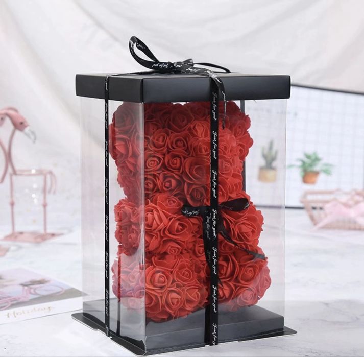 Ursulet din trandafiri de sapun 25 cm