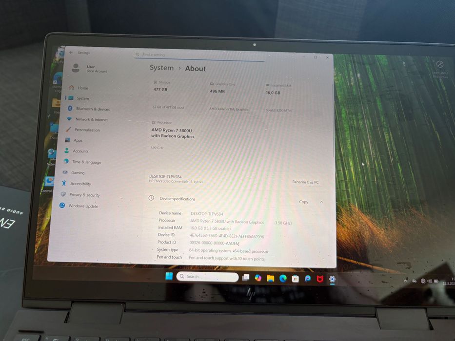 HP Envy x360 13 / Ryzen / 16GB RAM / Touch / Обслужен / Windows 11
