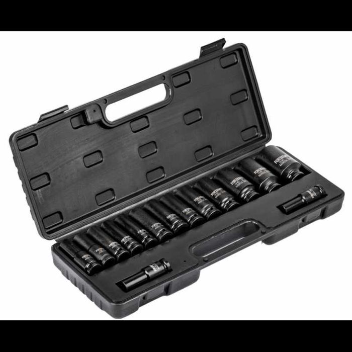 Комплект ударни вложки 12-стенни 1/2″ 10 – 36 мм 15 части ROCKFORCE