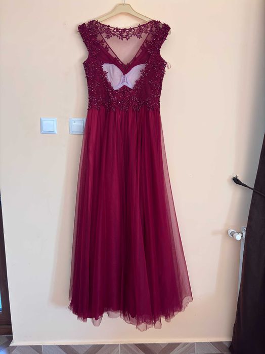 Rochie voal rosie/visiniu ocazie