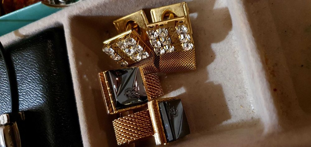 Ръкавели  аксесоари винтидж внос Великобритания с камъни и позлата