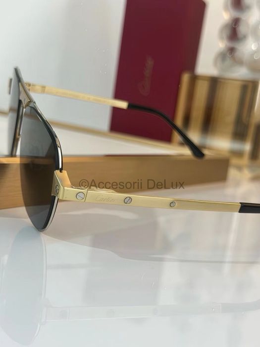 Ochelari de Soare Cartier Aviator CT0532S Full Box Santos De Cartier [Verificare Colet]