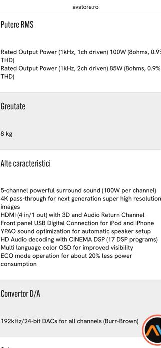 Receiver Yamaha RX-V373