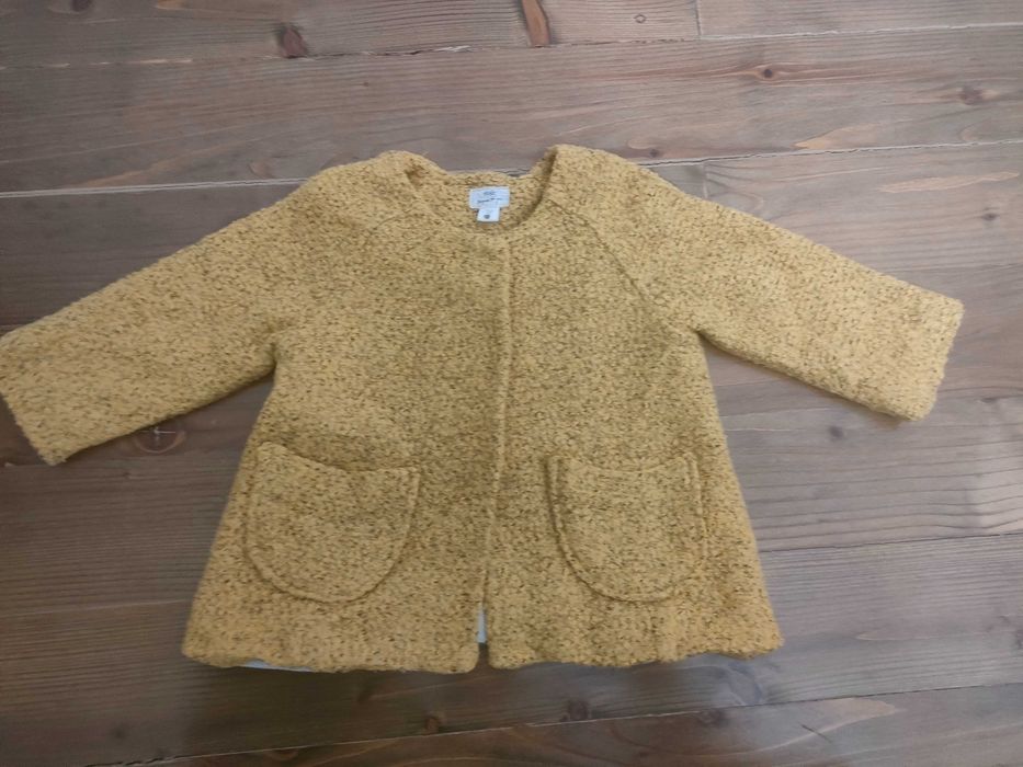 Jacheta fetite Next galbena cu lână  86 cm / 12-24 luni