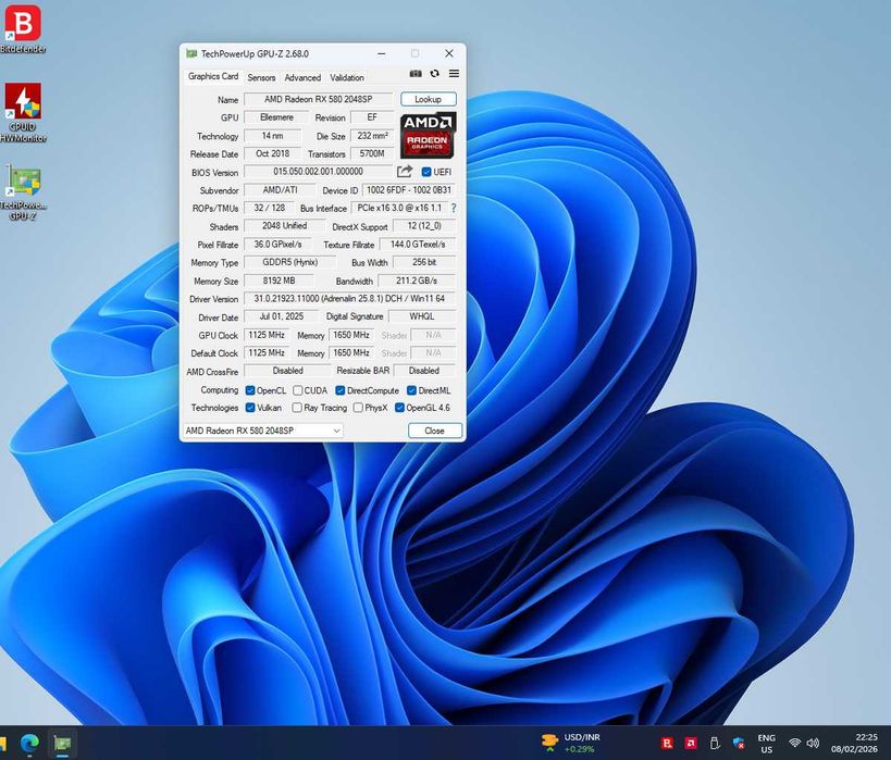 PCWinMax Radeon RX 580, 8GB GDDR5, 256-bit