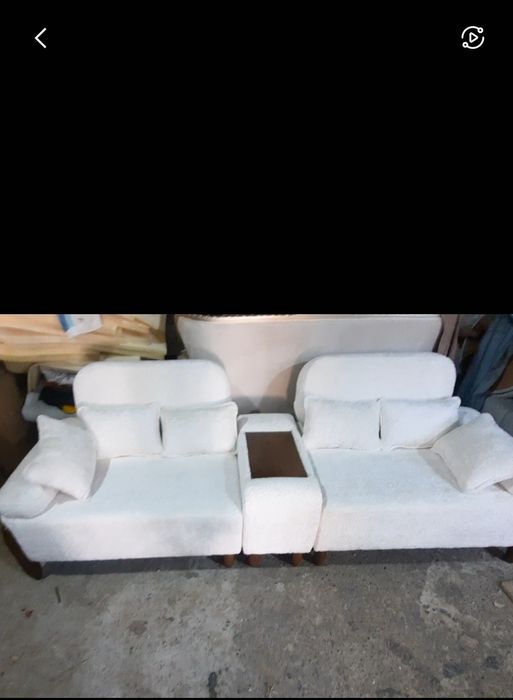 Yangi zamonaviy oq kreslo-divan to‘plami — sifat va qulaylik birgalikd