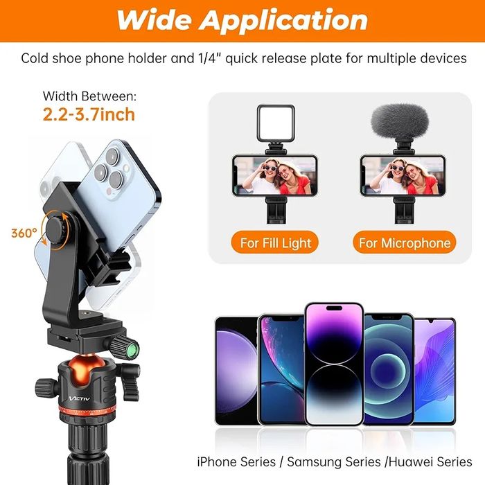 Статив за камера и смартфон Victiv 200 cm (2-в-1) статив и монопод