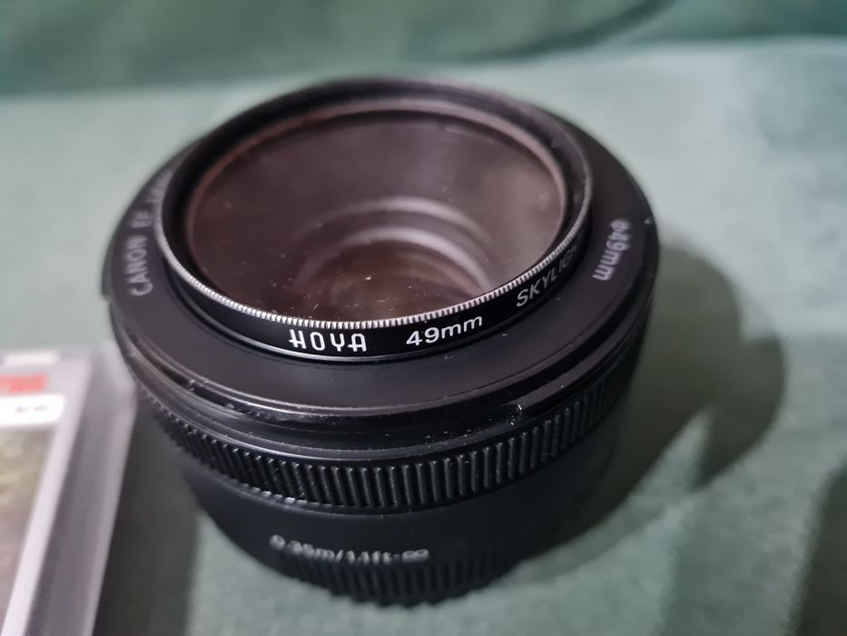 Canon EF 50mm 1.8 STM + filtru UV Hoya + filtru Hama ND-2