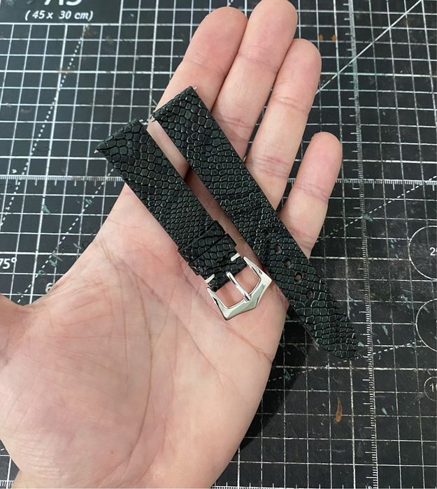 Curea ceas din piele cu presaj exotic 18 mm pentru Jaeger Le Coultre