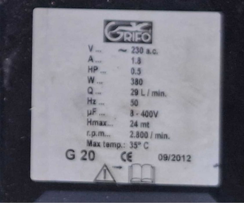 Filtru vin GRIFO cu 10 placi, motor 0.5CP, 20x20 cm