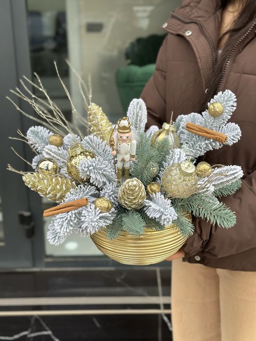 Декор новый год офиса дома подарок елка искуссвенная живая композиция