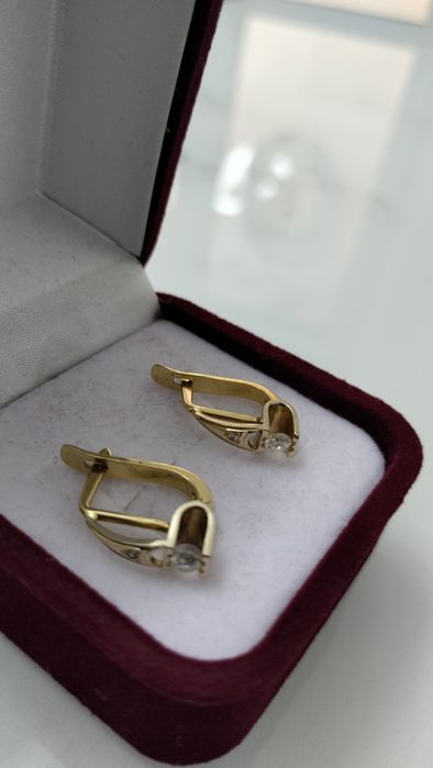 Советские желтые серьги 750 пробы