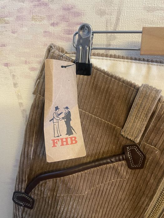 Pantaloni barbati/munca/raiati/noi cu eticheta FHB marimea L