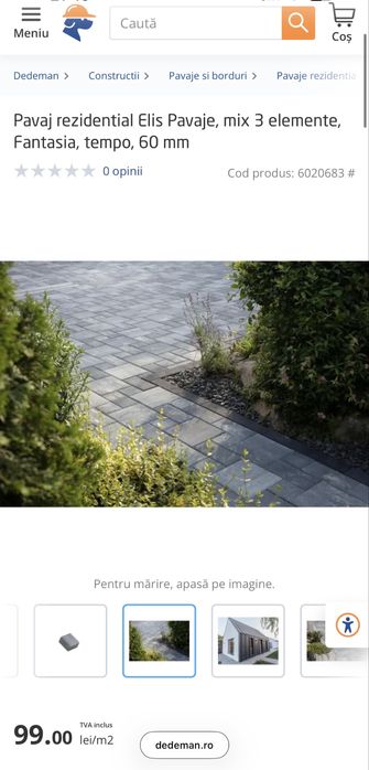 Pavaj rezidential Elis Pavaje mix 25x25/12.5x25/12.5x12.5/6cm - 143 mp