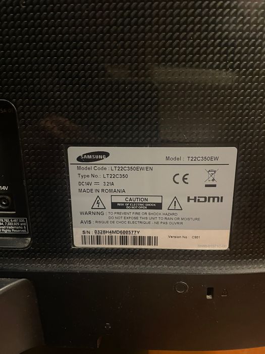 Монитор Samsung с 2 HDMI слота Full HD, със зарядно