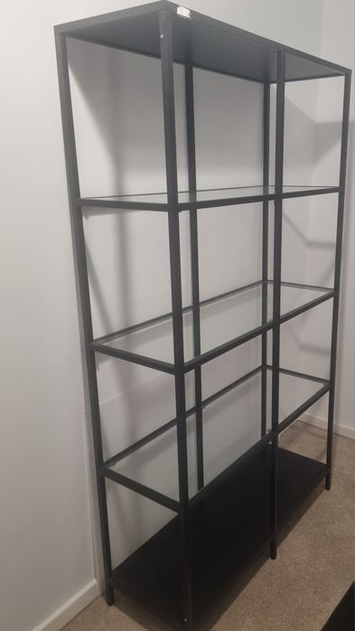 Raft metalic cu polite din sticla