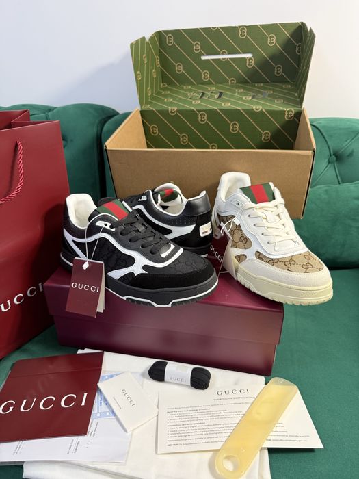 Adidasi Gucci piele naturala 100% Full Box colectie noua