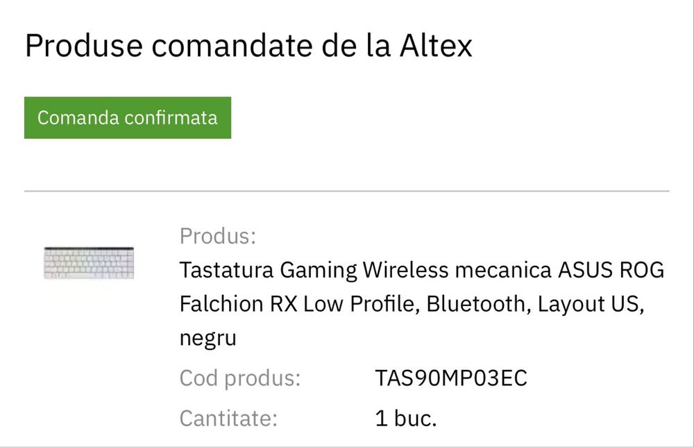 Tastatura ASUS ROG Falchion RX Low Profile - ca nou, garantie