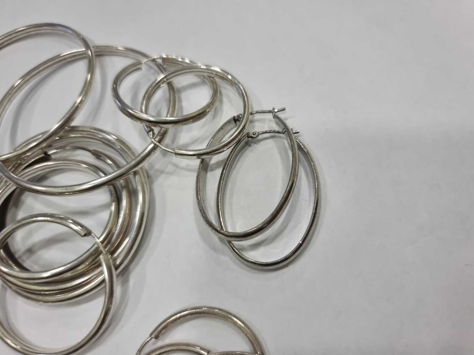 Сребърни обеци, хълки различни размери