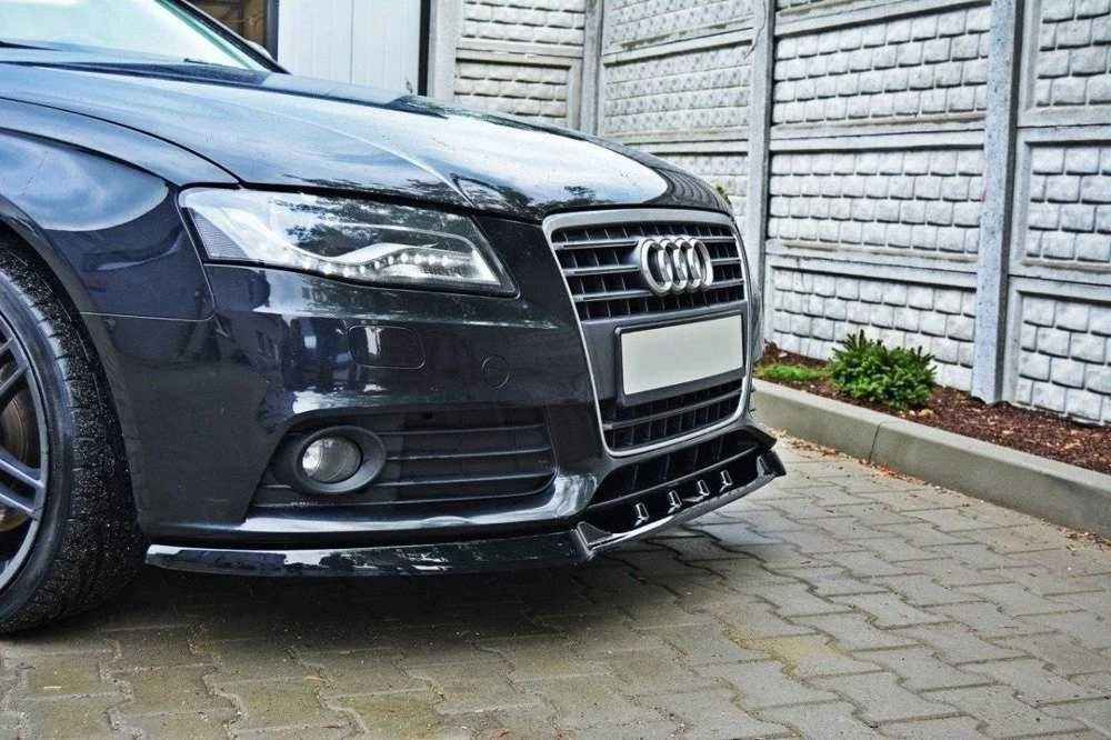 Преден лип за Audi A4 B8 (2007–2012) – черен гланц, maxton, ауди а4 б8