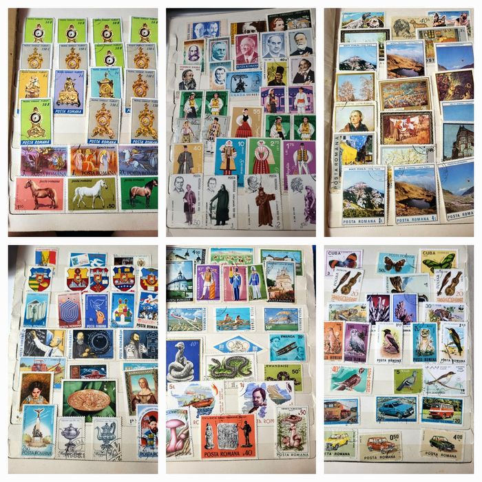 Clasor și colecție de timbre vechi de peste 40 de ani vechime