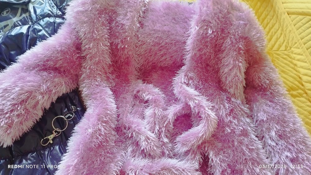 Лилаво лъскаво яке с хубава качулка+подарък