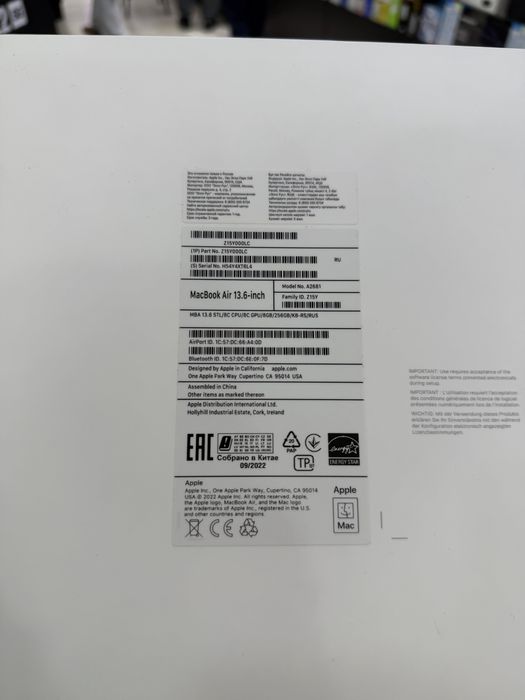 Macbook Air 13 M2 2022GB 98%