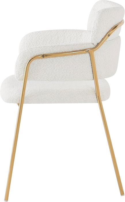 NOU Scaun teddy, alb, auriu