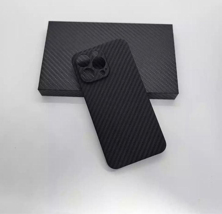 Iphone 12/13/14/15/16 PRO Husa Ultra Slim Fibra Carbon Neagra Camera C