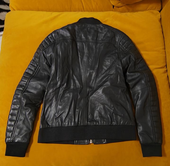 Geaca de piele naturala neagra LADC Paris, masura S, dama