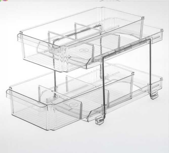 Органайзер 2 нива Mercado Trade, За кухня, баня, Прозрачен