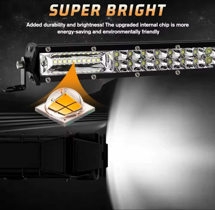 НОВ МОДЕЛ 50 cm 180W 12D ULTRASLIM LED BAR в комплект с окабеляване