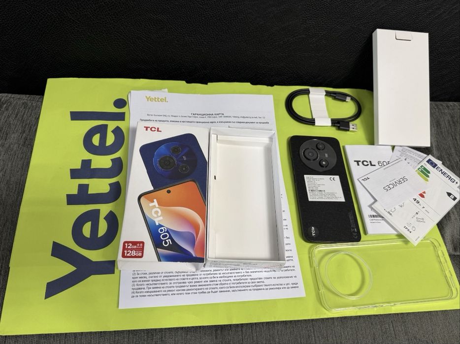 ЧИСТО НОВ 128GB 128GB TCL 605 Yettel Гаранция 2029г. Black