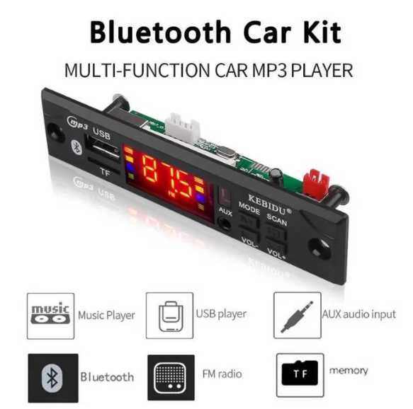 Modul mp3 cu slot pentru sd card usb radio fm bluetooth 12V