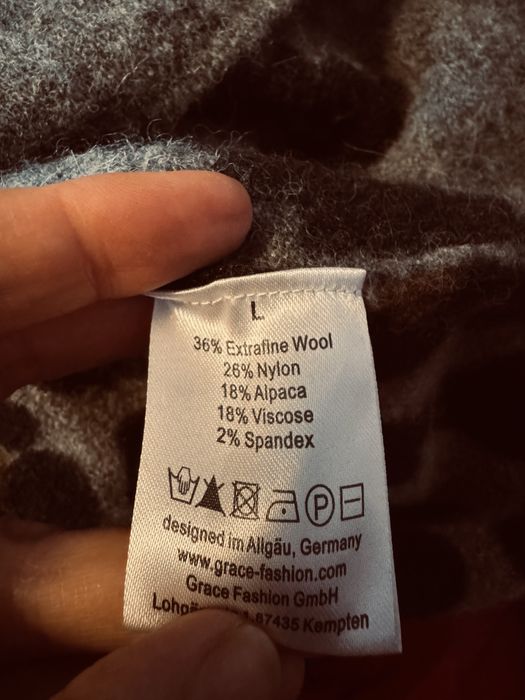 Grace забележителен пуловер Л-ХЛ вълна и алпака в състава