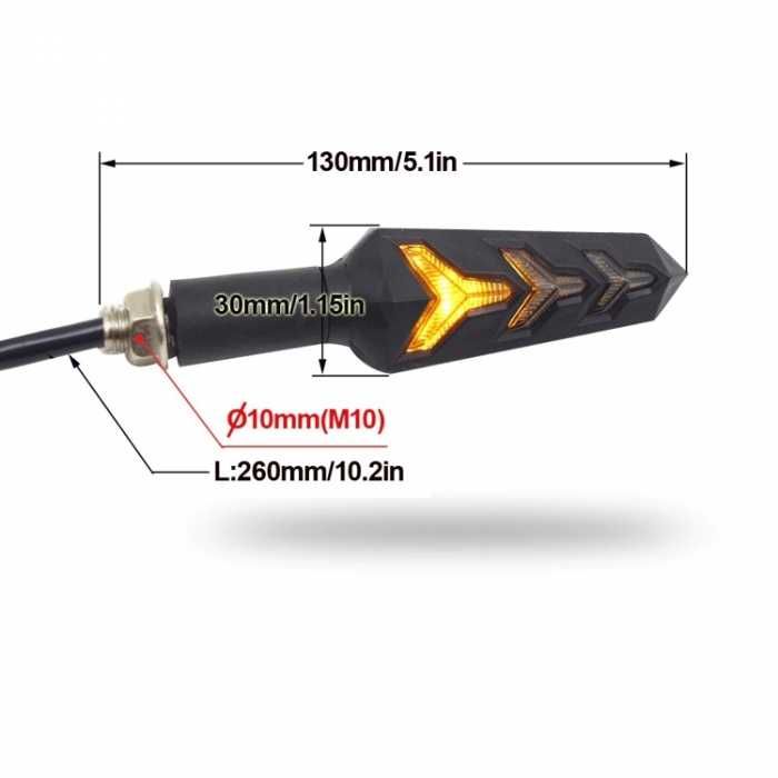 Мигач за мотор - PA1435 - 2бр/к-т 12v Мотор Мотоциклет Мотопед Скутер АТВ Нови