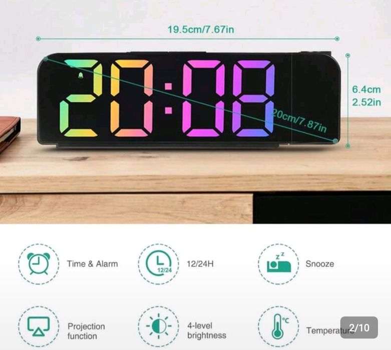 Ceas digital cu proiectie