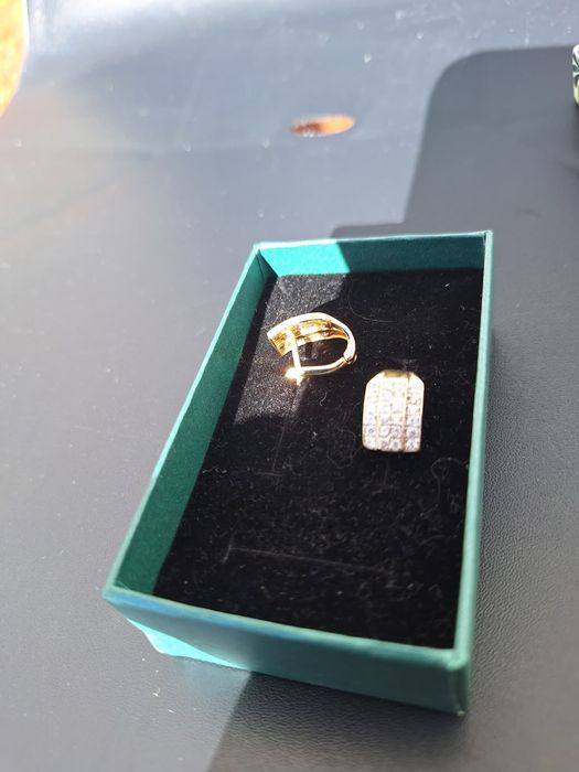 Cercei aur 14kt cu diamante