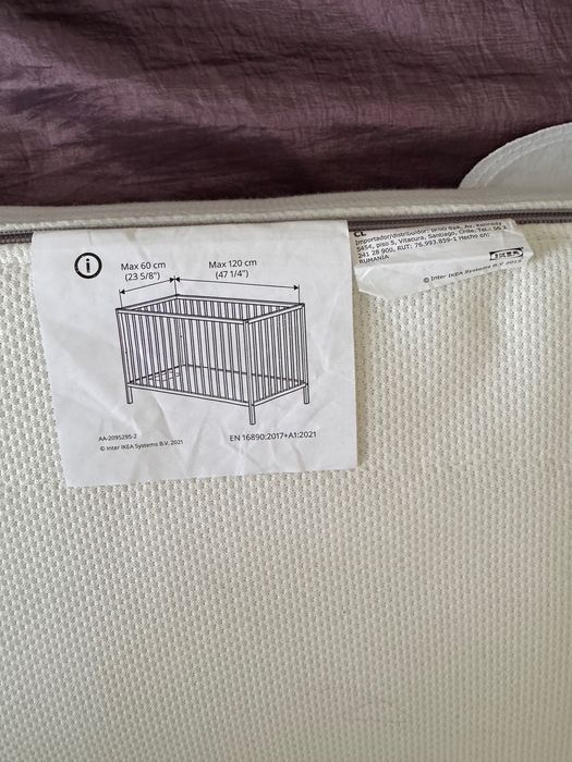 Бебешка кошара IKEA GULLIVER 60/120 + матрак + протектор + обиколник