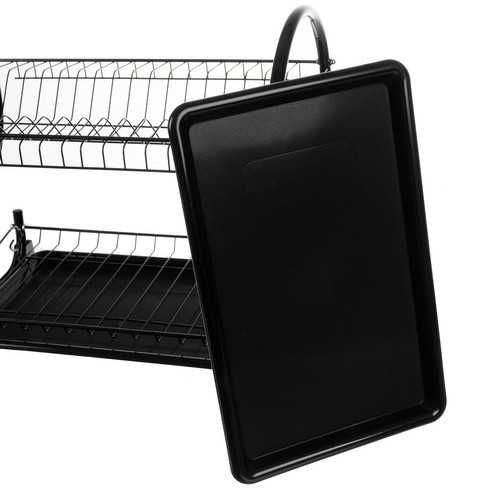 Scurgator Vase 2 Nivele Ruhhy, Metal, Negru, Accesorii incluse