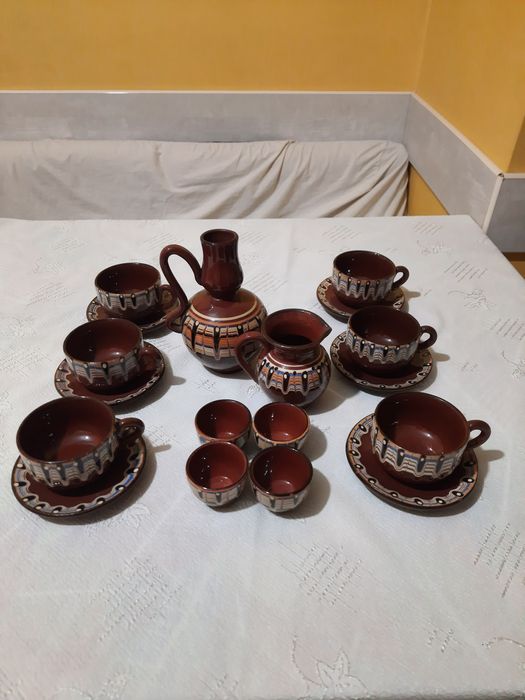 Комплект за кафе и чай от глина