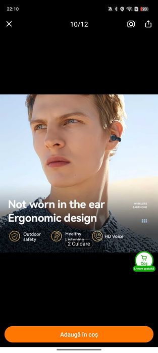 căști tip cercei wireless