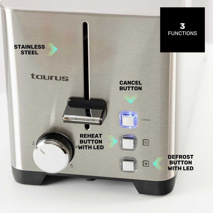 Двоен Тостер Taurus Mytoast Duplo Legend, Метален Корпус, 1400W