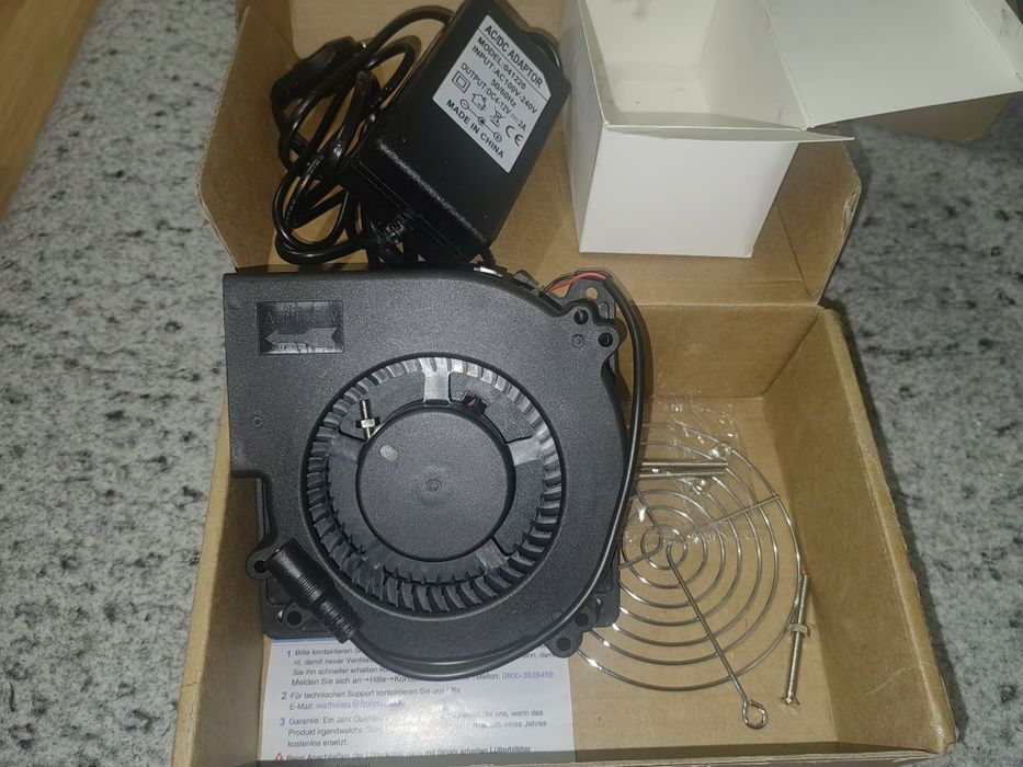 Ventilator suflantă centrifugală 12V cu adaptor viteză reglabilă