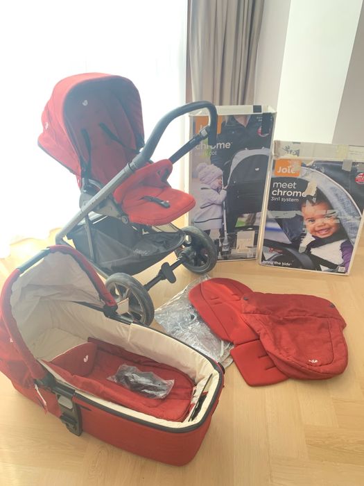 Cărucior Joie Chrome DLX 2 în 1 – Vișiniu – Stare foarte bună