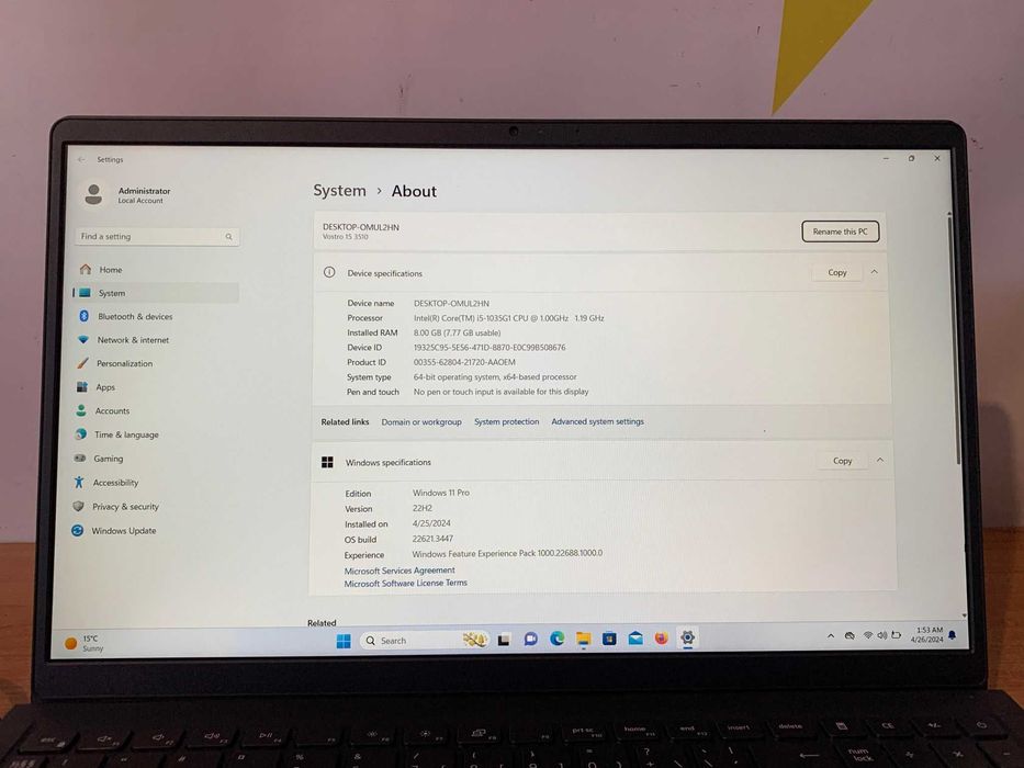Laptop Lenovo i5 gen.10, 8GB RAM, 256GB SSD NVMe /Garantie 2 ani