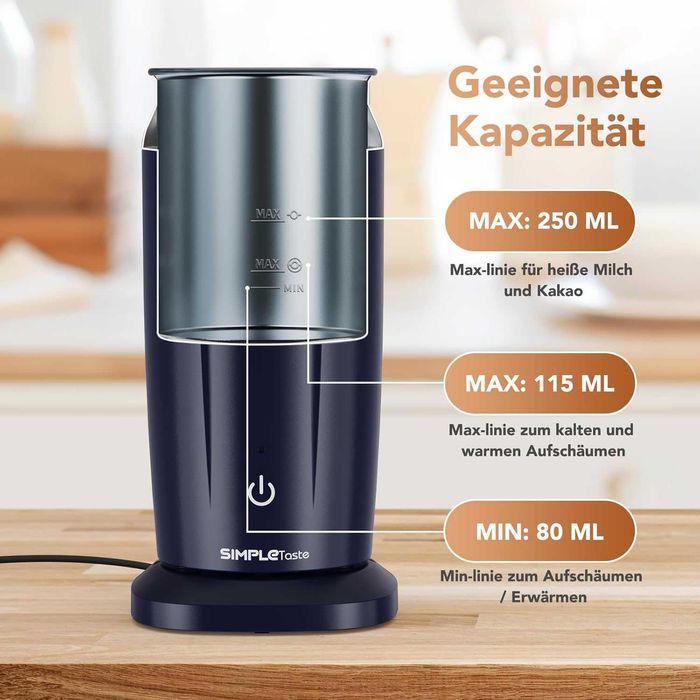 Разпенител за мляко SIMPLETaste 4 в 1, 250мл., 500W