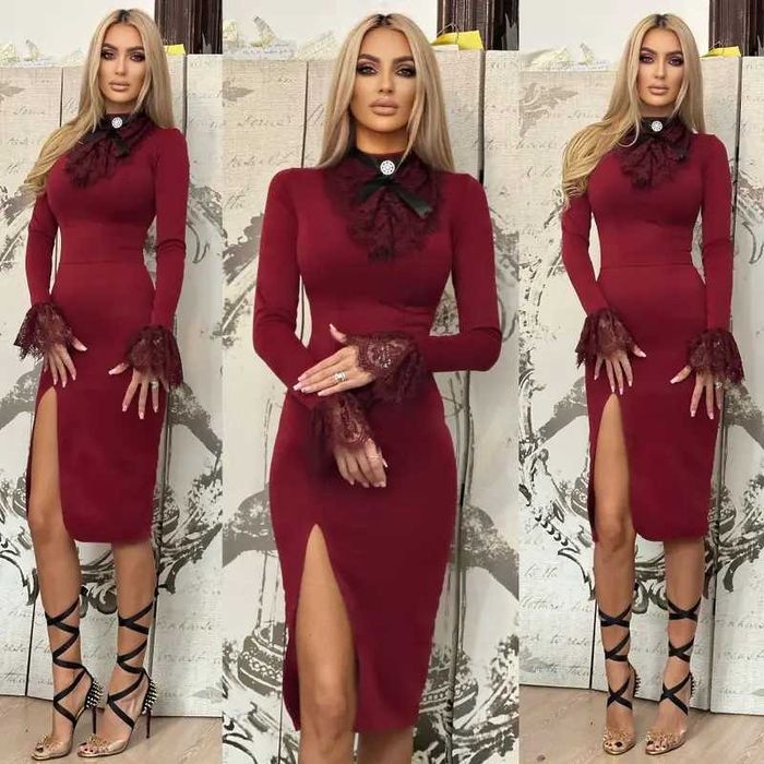 Rochie grena, eleganta -marimea XS