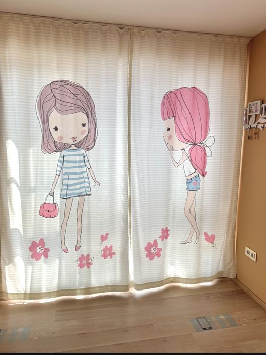 Завеси /пердета за детска стая за момиче - 3 броя